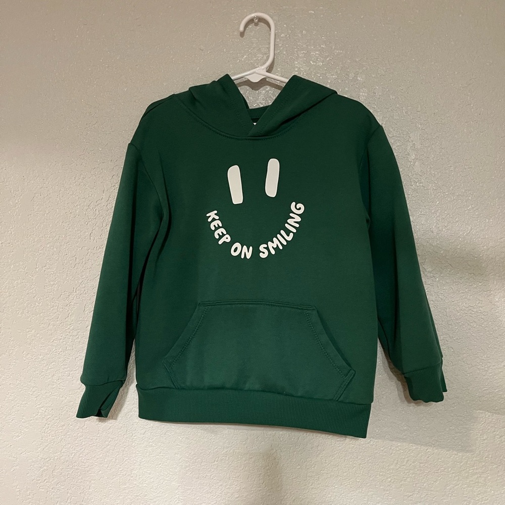 Green Hoodie with Smiley Face